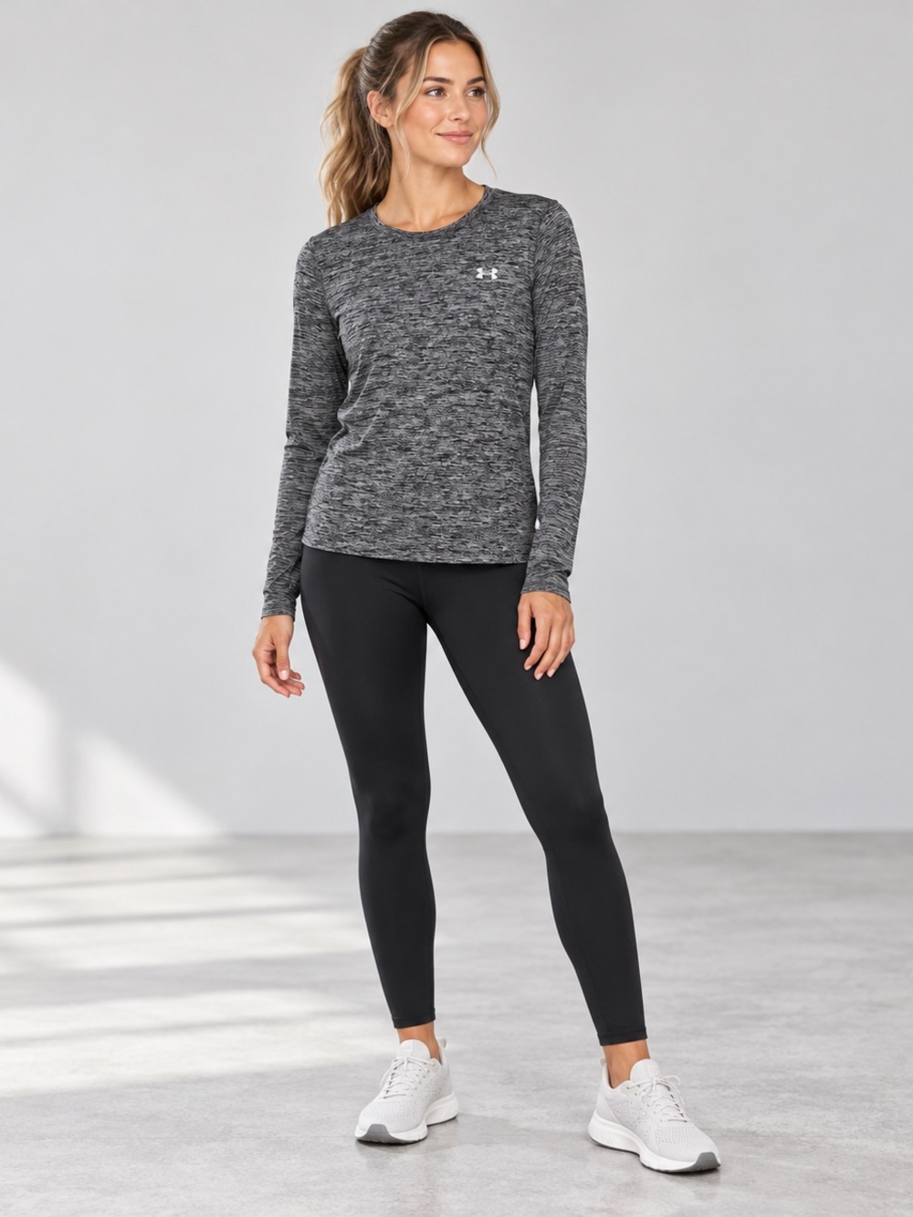 Under Armour UA Tech Twist Long Sleeve Athletic Top Grey Women’s Medium